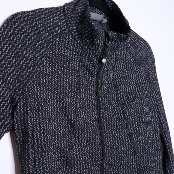 ATHLETA Heartbeat Hope Jacket Black Zigzag Full Zip Stretch Active Women's M - Picture 7 of 14